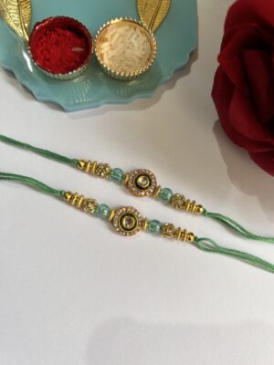 Round traditional Diamond rakhi