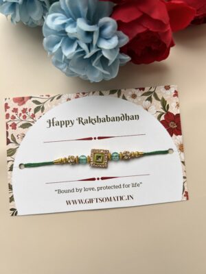 Square traditional Diamond rakhi