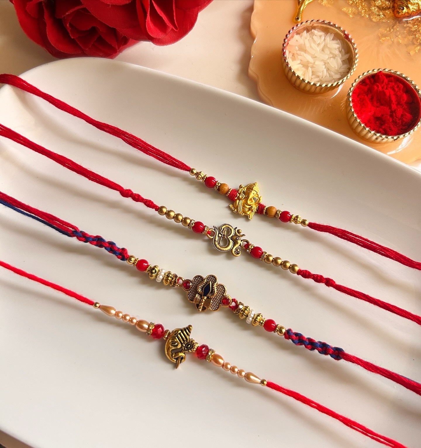 Divine beaded rakhi | Rakhi | [single]