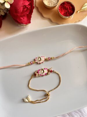 white lotus rakhi | Lotus couple rakhi
