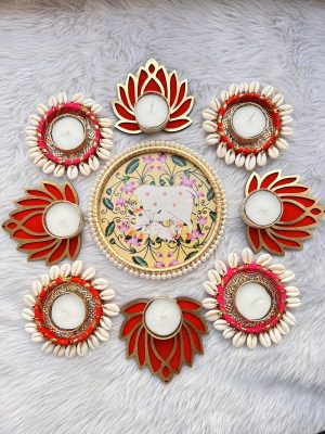 Diwali tea light candle holder set of 9 / Diwali decor