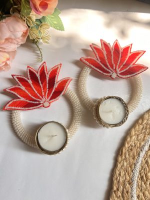 Designer tea light candle holders set of 2