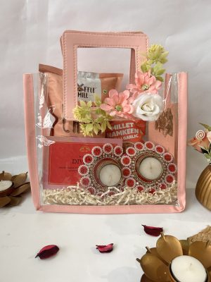 Pastel pink diwali bag hamper 🌸