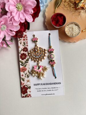 Couple Premium lotus royale duo rakhi set