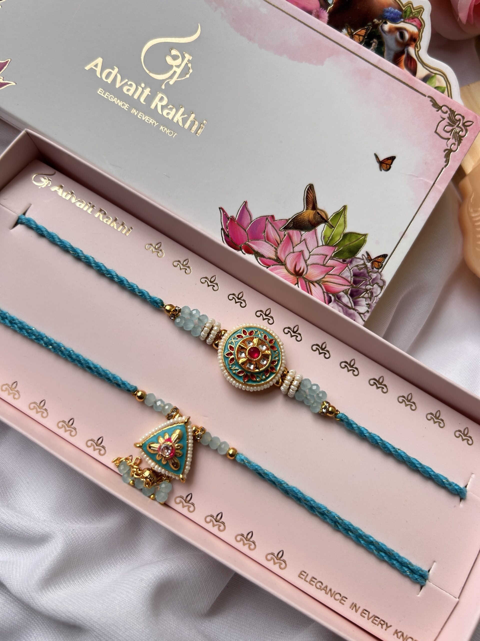 Premium Traditional couple rakhi set - Image 2
