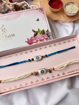 Premium evil eye couple rakhi set