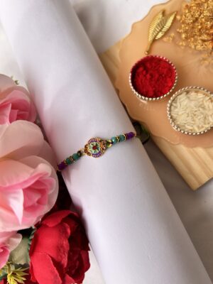 Floral meenakari bhai rakhi