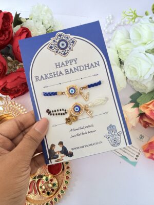 Evil eye couple  Rakhi personalised| Evil eye initial Rakhi | Customized Rakhi