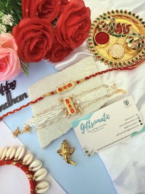 royal Kundan couple Rakhi | couple rakhi bracelet
