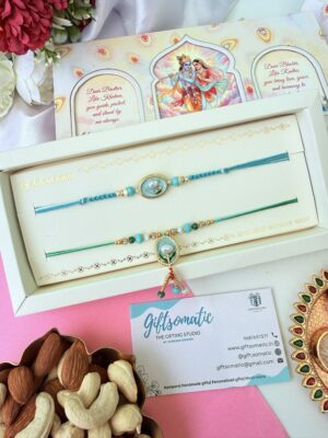 Premium floral bhaiya bhabhi AD rakhi set | couple Rakhi set Copy
