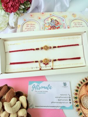 Premium red bhaiya bhabhi AD rakhi set | couple Rakhi set