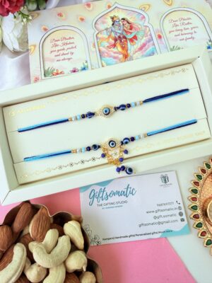 Premium evil eye couple AD rakhi set  | bhaiya bhabhi Rakhi set