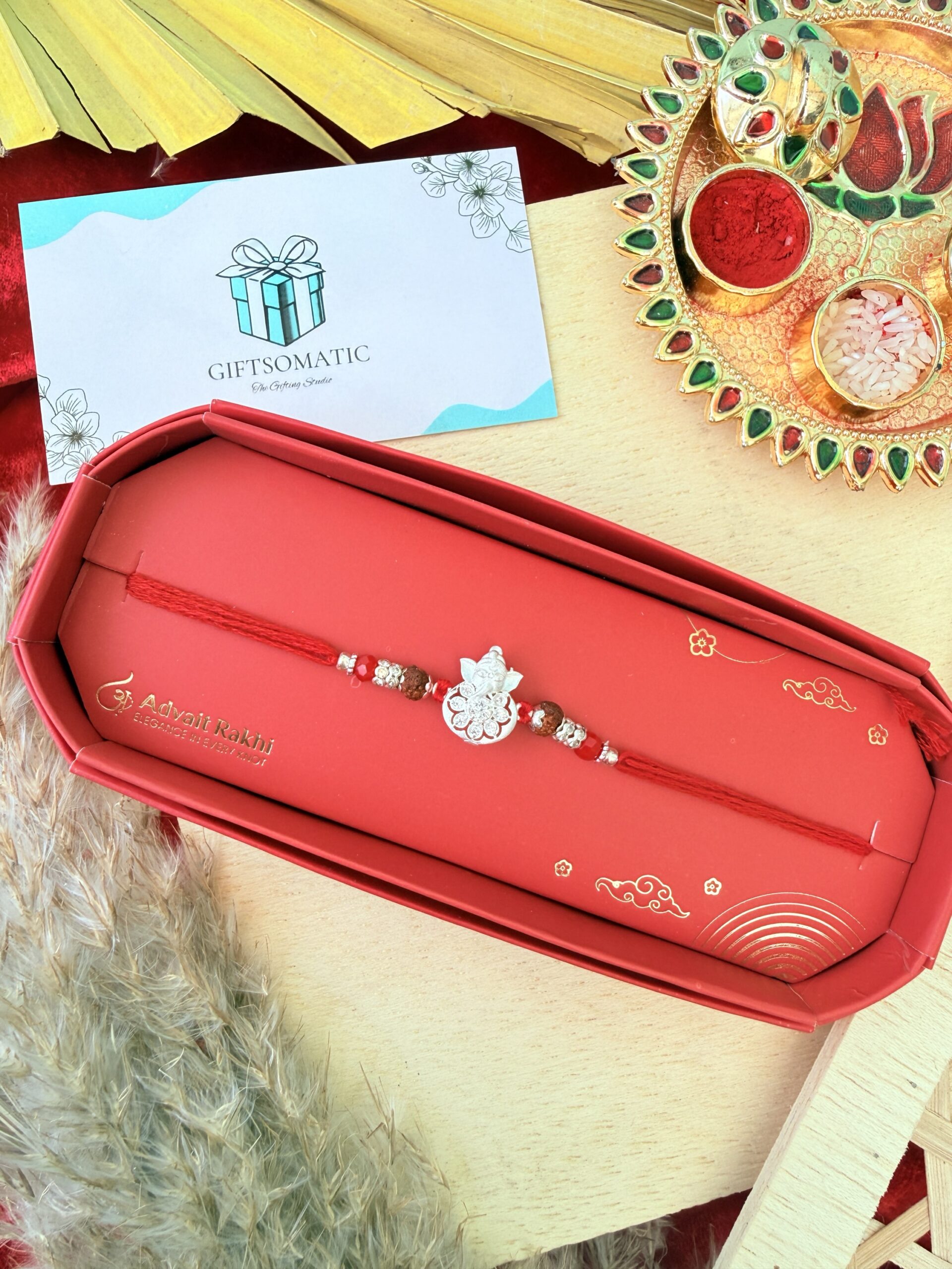 Ganesha silver AD BHAI RAKHI | PREMIUM BHAI RAKHI - Image 2