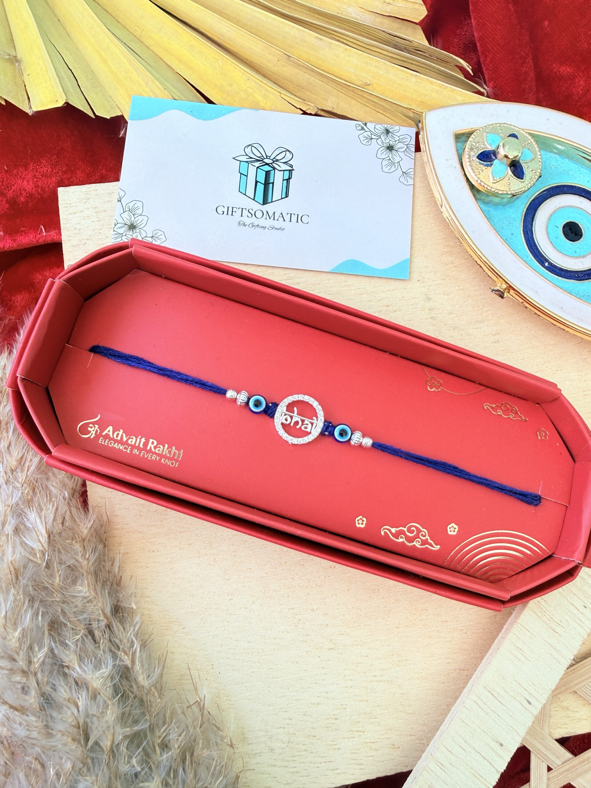 Evil eye bhai silver AD BHAI RAKHI | PREMIUM BHAI RAKHI - Image 2