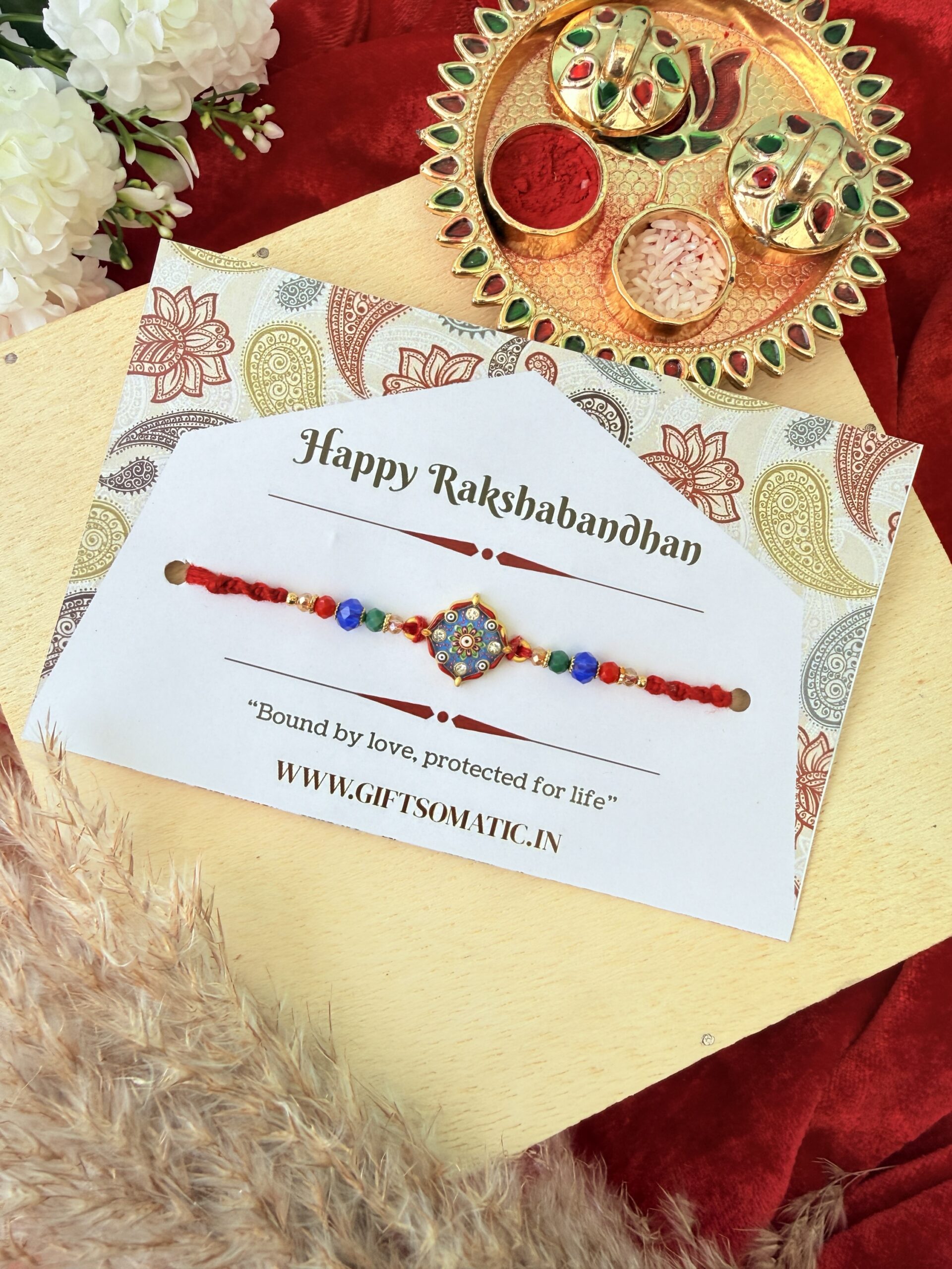 Minimal floral bhai Rakhi |Traditional bhai Rakhi ✨